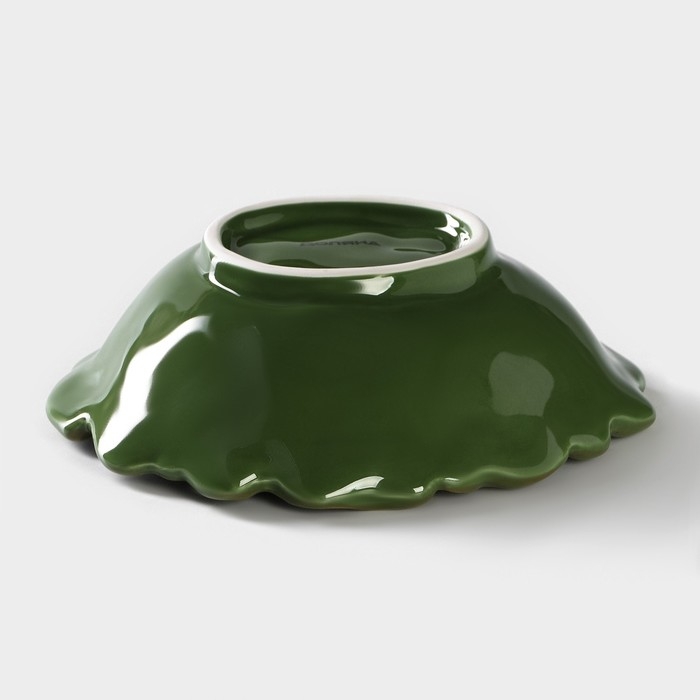 Салатник Доляна &laquo;Лист&raquo;, 270 мл, 13,8&times;12,4 см, цвет зелёный