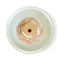 Горшок цветочный с поддоном 3,4 л, керамика "Листья" (М)