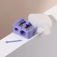 Точилка косметическая, с крышкой, двойная, МИКС