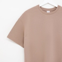 Футболка женская MINAKU OVERSIZE FIT: цвет коричневый, р-р 46