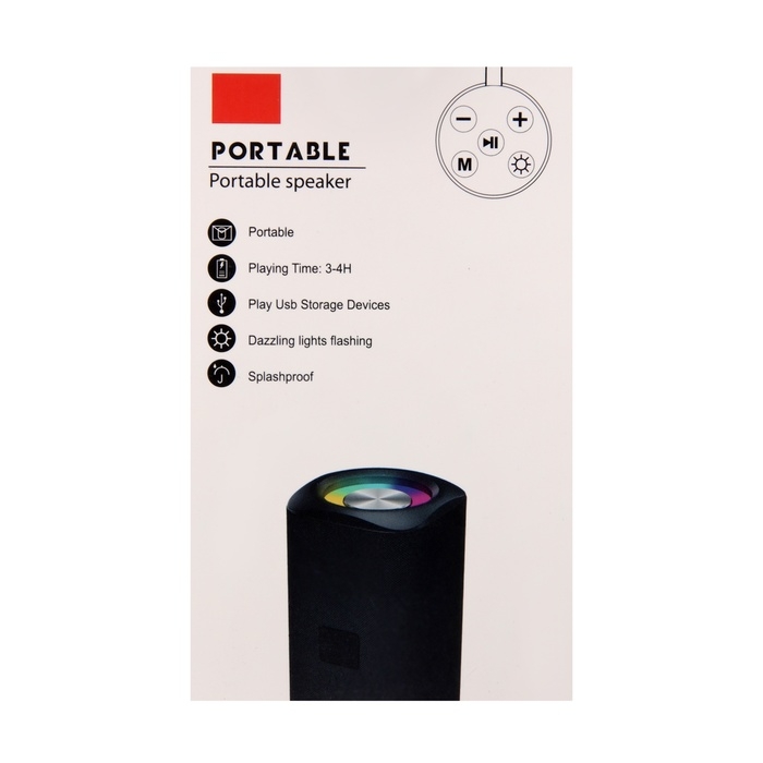 Портативная колонка Luazon LZZ-60, 5 Вт, 500 мАч, подсветка, micro SD, хаки