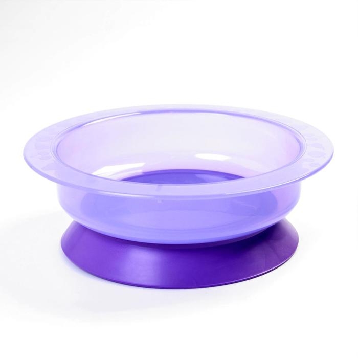 Тарелка детская на присоске, глубокая, 470 мл, от 5 мес., цвета МИКС, 400 мл, 17,5х17,5х4,3