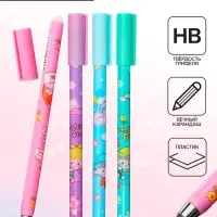 Карандаш чернографитный НВ, вечный, с рисунком, МИКС