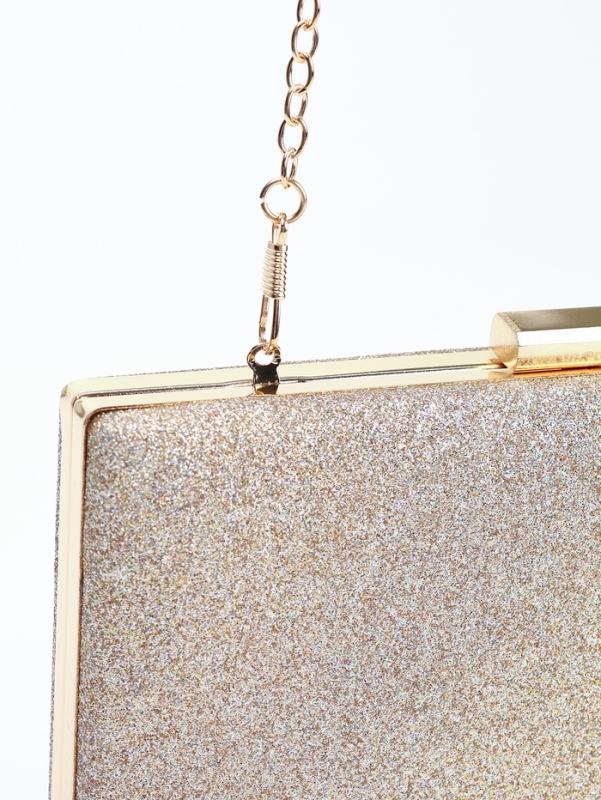 Сумка жен,  22*4*12 см, отд на фермуаре, цепь, золото