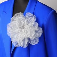 Брошь текстильная &laquo;Цветок&raquo; объемный, невесомый, цвет серый