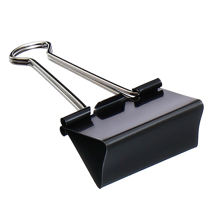 Зажимы для бумаг 51 мм, 12 штук, чёрные Зажимы для бумаг 51 мм, 12 штук, чёрные