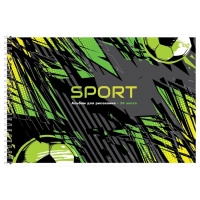 Альбом для рисования А4, 24 листа, на гребне, Sport, обложка мелованный картон, блок офсет 100 г/м&sup2;, МИКС
