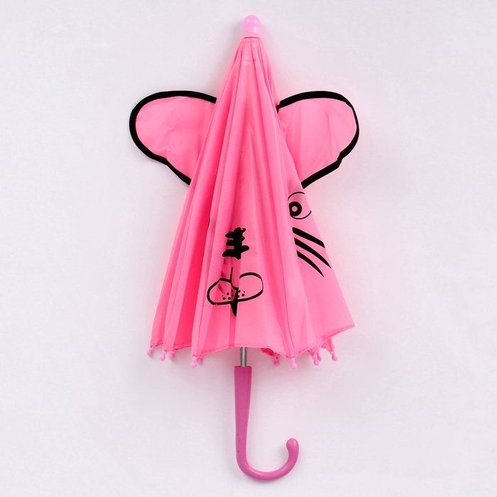 Зонт детский механический &laquo;Животные&raquo;, r &mdash; 24 см, с ушками, цвет МИКС