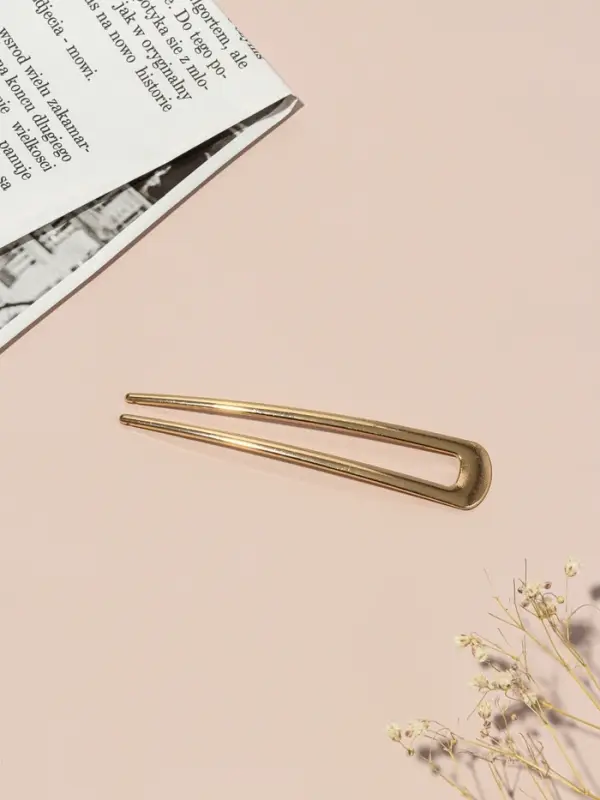Шпилька для волос "Дуга" 10х2 см, золото