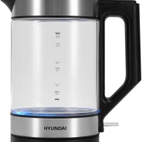 Чайник HYK-G3509 1.7л. 2200Вт черный прозрачный