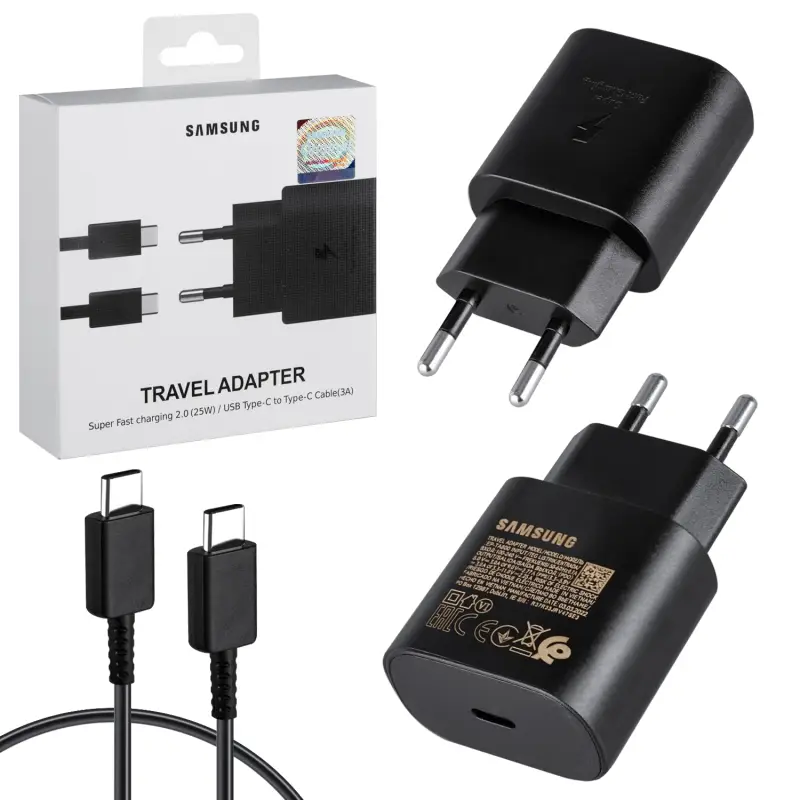 СЗУ Type-C Samsung Note 10 Super PD Fast Charging Set 25W черный (200шт/кор)