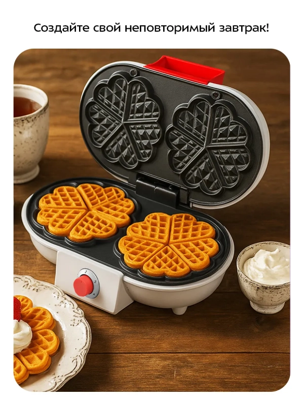 Вафельница электрическая для венских вафель КТ-4622 1200 Вт