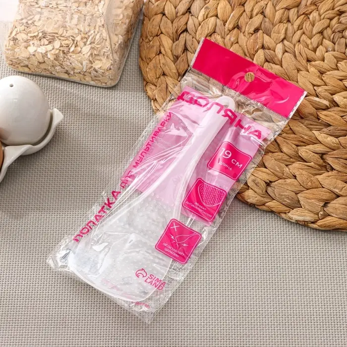 Ложка для мультиварки Доляна, 19 см, антиналипающее покрытие, прозрачный