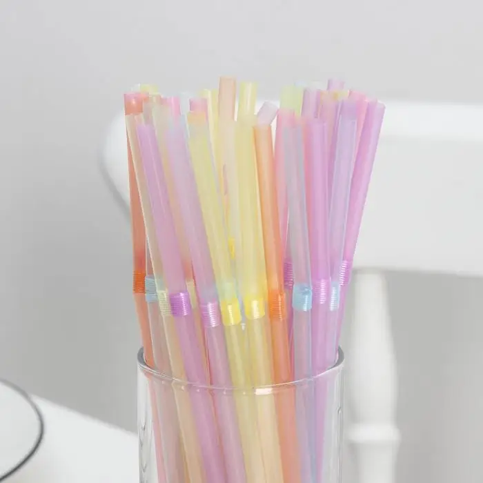 Трубочки одноразовые для напитков Доляна, 21 см, d=5 мм, флуоресцентные, с гофрой, МИКС, 50 шт.