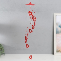 Музыка ветра пластик "Сердце" 4 трубочки 11 фигурок  50 см