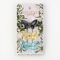 Краб для волос 3 шт. бабочки «Нежность» 4.5 х 3 х 3 см Краб для волос 3 шт. бабочки «Нежность» 4.5 х 3 х 3 см