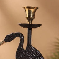 Подсвечник на 1 свечу "Дикая природа" латунь, черный с золотом 12х7,5х23,5 см Подсвечник на 1 свечу "Дикая природа" латунь, черный с золотом 12х7,5х23,5 см