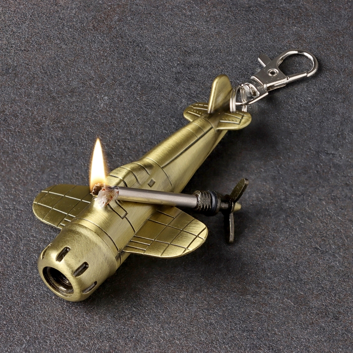 Вечная спичка "Самолет" туристическая, с кольцом