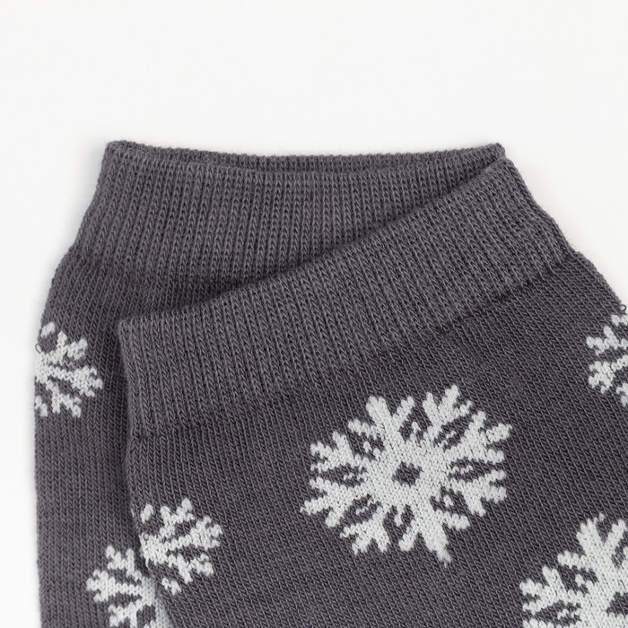 Носки женские &laquo;Лисичка и снежинки&raquo; цвет графит, размер 23-25