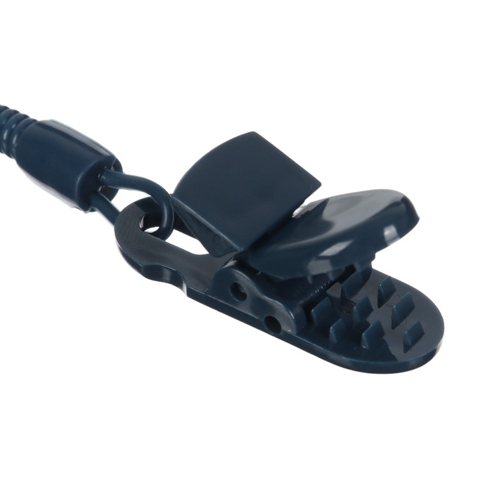 Соска - пустышка ортодонтическая, силикон, +6 мес., с держателем цвет синий