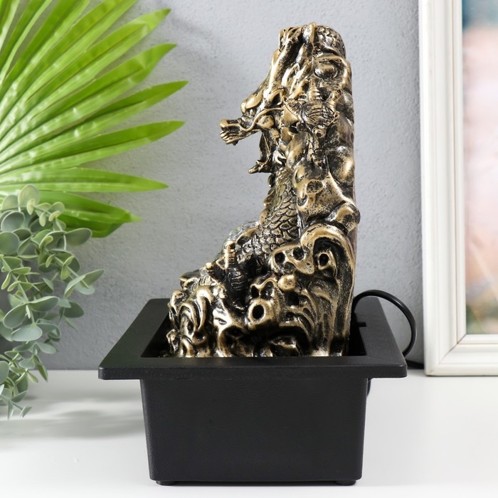 Фонтан настольный от сети, подсветка Фонтан настольный от сети, подсветка "Золотой дракон" 26х17,5х23 см