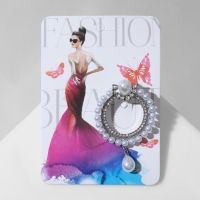 Брошь &laquo;Кольцо жемчужное&raquo; с подвеской, цвет белый в серебре