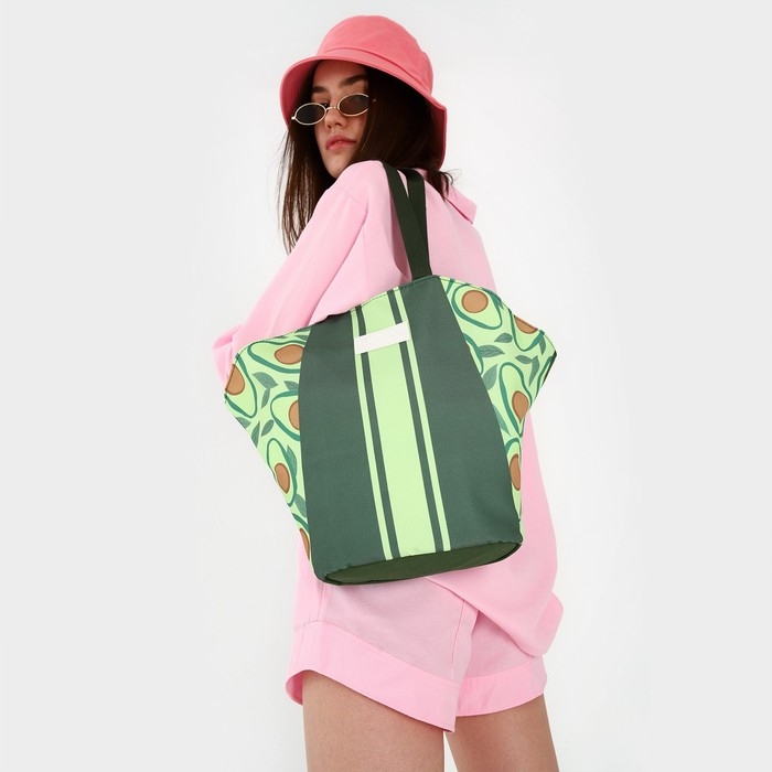 Сумка женская пляжная Сумка женская пляжная "Авокадо" + бикини бэг