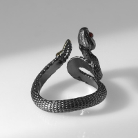 Новый год! Символ года 2025! Кольцо &laquo;Змея&raquo; гремучая, цвет серо-золотой, безразмерное