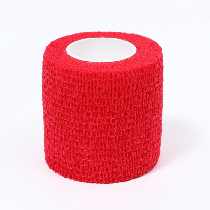 Бинт самофиксирующийся разрывной &laquo;Groomroom&raquo;&lrm;, 5 см х 4,5 м, красный