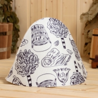 Шапка для бани "Банный отдых" принт Шапка для бани "Банный отдых" принт