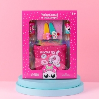 Набор детской косметики &laquo;Сладкие котики&raquo;, блески для губ, косметичка, заколки