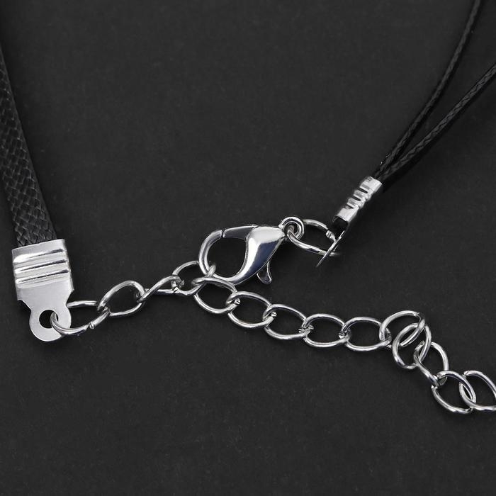 Чокер &laquo;Двойной&raquo; с нитью, бабочка, цветной в серебре, L=36 см