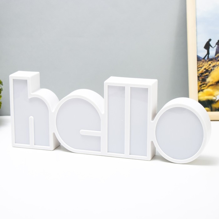 Ночник "Хеллоу" LED USB от батареек 3хАА белый 36х13х4 см RISALUX