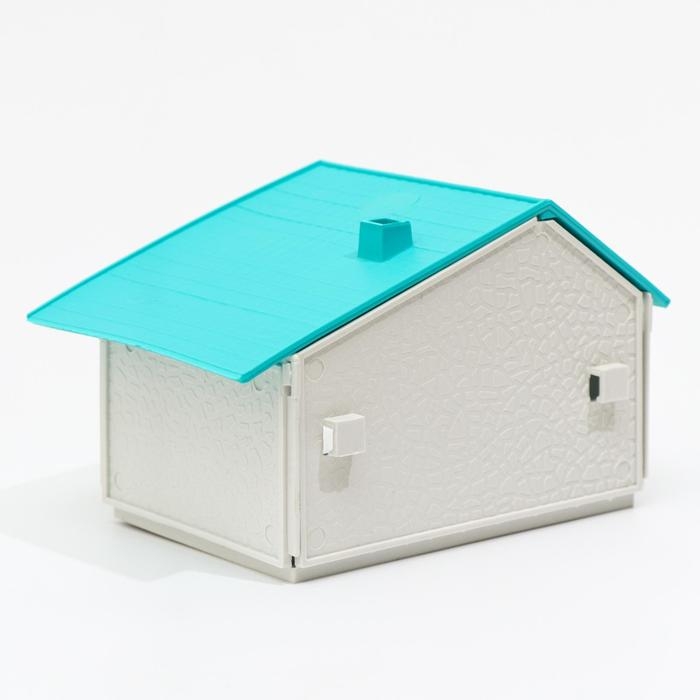 Домик для грызунов сборный Домик для грызунов сборный "Нора" 9 х 13 х 10, белый с бирюзовой крышей