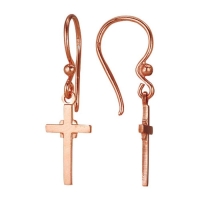 Серьги &laquo;Крестики&raquo;, розовое золочение