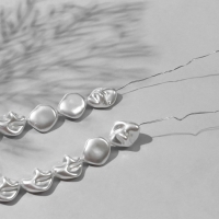 Бусины пластиковые на нити &laquo;Жемчуг&raquo; 1,9&times;1,6&times;1 см, (набор 70 шт.), цвет белый