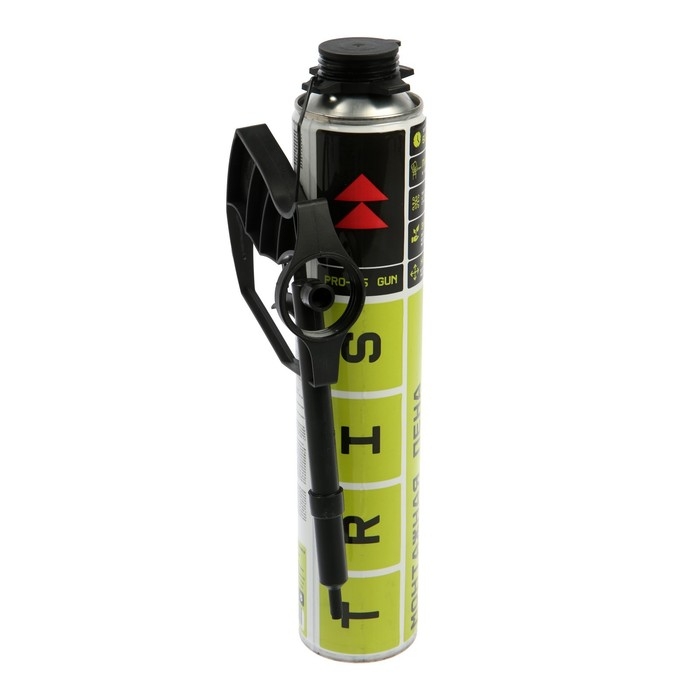 Пена монтажная Tris PRO-65 GUN, профессиональная, с пистолетом, 1000 мл