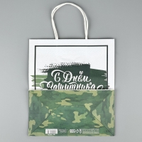 Пакет подарочный крафт &laquo;23 февраля&raquo;, 25 х 22 х 12 см