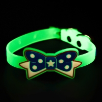 Ошейник "Бантик", 28 х 1 см, ОШ 18-24 см, прозрачный/синий Ошейник "Бантик", 28 х 1 см, ОШ 18-24 см, прозрачный/синий