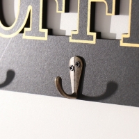 Крючки декоративные дерево "Кофе" чёрный с золотом 3х30х12 см Крючки декоративные дерево "Кофе" чёрный с золотом 3х30х12 см