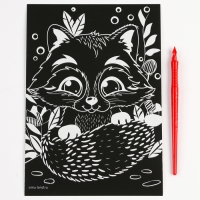 Гравюра детская. Набор гравюр &laquo;Милые животные&raquo;, А4, 4 шт