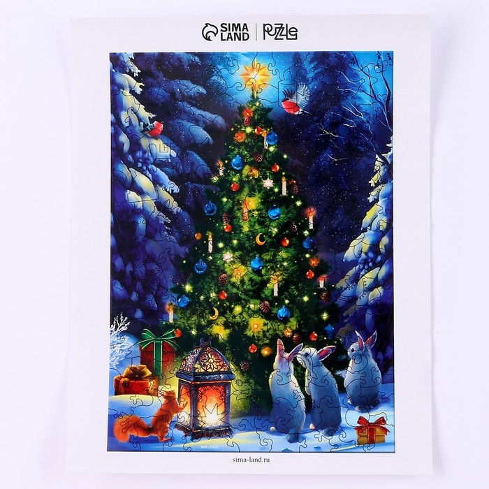Пазл деревянный фигурный на новый год «Ночная новогодняя сказка», 145 элементов Пазл деревянный фигурный на новый год «Ночная новогодняя сказка», 145 элементов