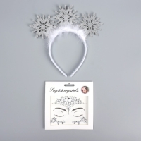 Новогодний карнавальный набор &laquo;Снежная принцесса&raquo;  (ободок + стразы), виды МИКС, на новый год