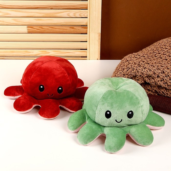 Мягкая игрушка &laquo;Осьминог&raquo;, перевёртыш, цвет МИКС