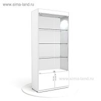 Витрина из ЛДСП 2000&times;900&times;400, цвет белый, стенка стекло