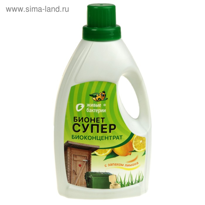 Средство для всех видов туалетов, мусорных баков Средство для всех видов туалетов, мусорных баков "Живые бактерии", "Биоконцентрат Бионет Супер", 950 мл
