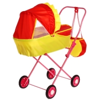 Коляска кукольная №2, цвет красно-жёлтый Коляска кукольная №2, цвет красно-жёлтый