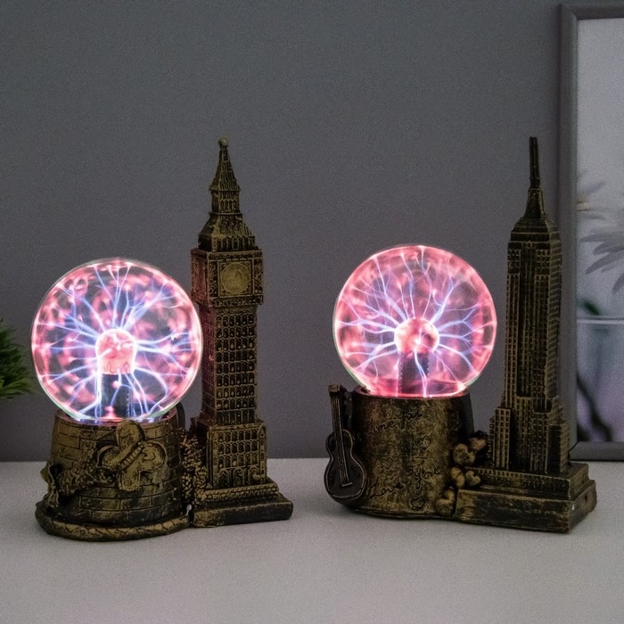 Плазменный шар "Лондон" МИКС 14х9х23 см RISALUX