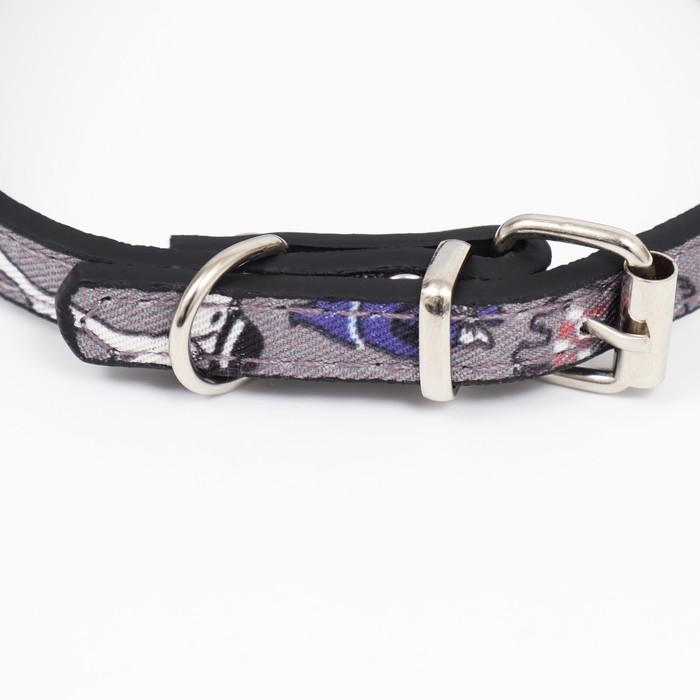 Ошейник с косынкой "Яркая жизнь", 32 х 1 см, серый