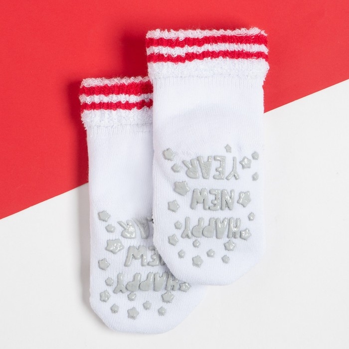 Носки новогодние детские Крошка Я &laquo;Зайчик&raquo;, цвет белый, 12-14 см